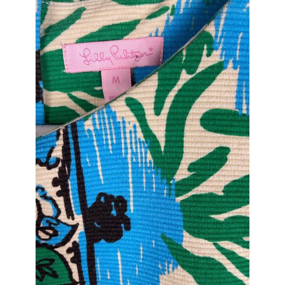 Lilly Pulitzer Layton Sea Oat Ikatty Ikat Engineer Print Shift Dress Size Medium - Picture 7 of 12